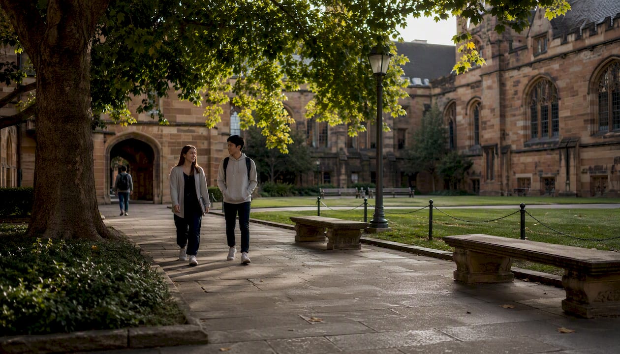University of Sydney sandstone quadrangle view