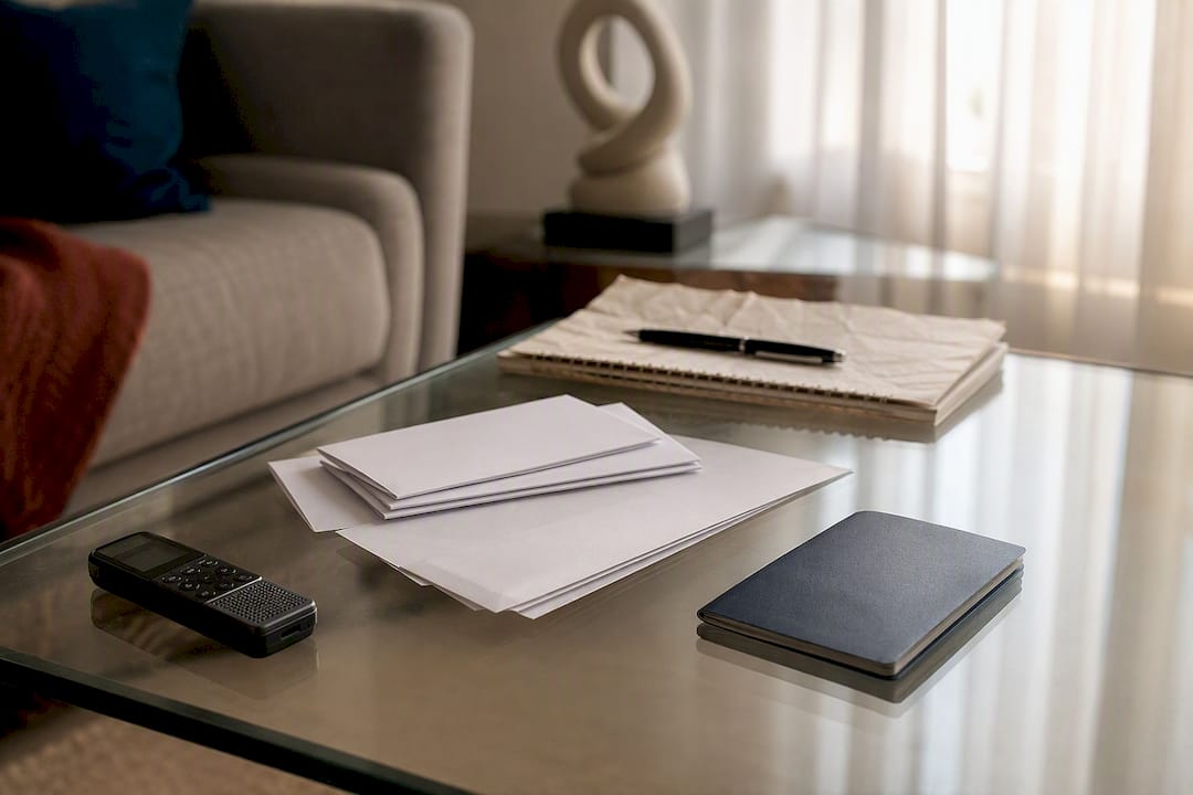 Visa application evidence documents and items