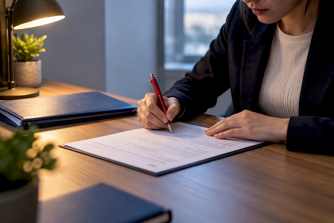 Applicant completing Australian visa refund form