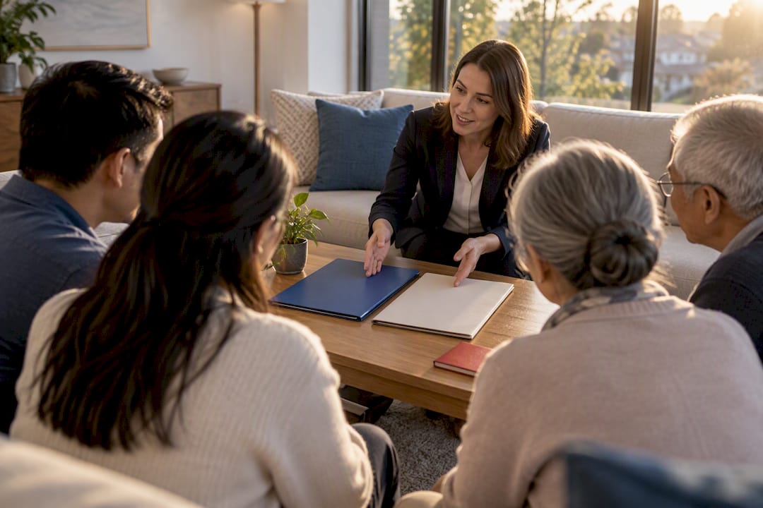 Family discussing Australian parent visa options