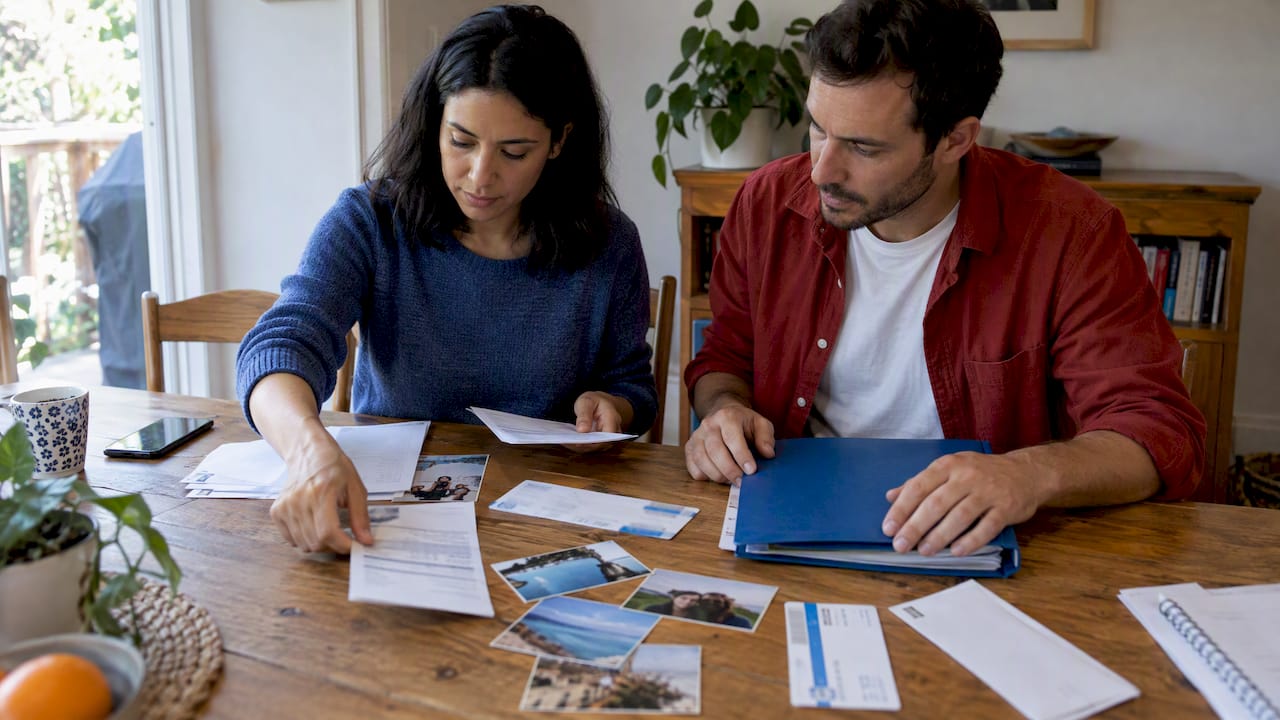 Partners arranging relationship evidence for a visa application