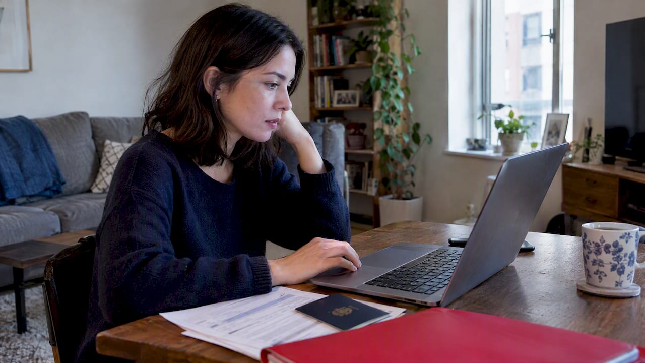 Student reviewing an online China visa application
