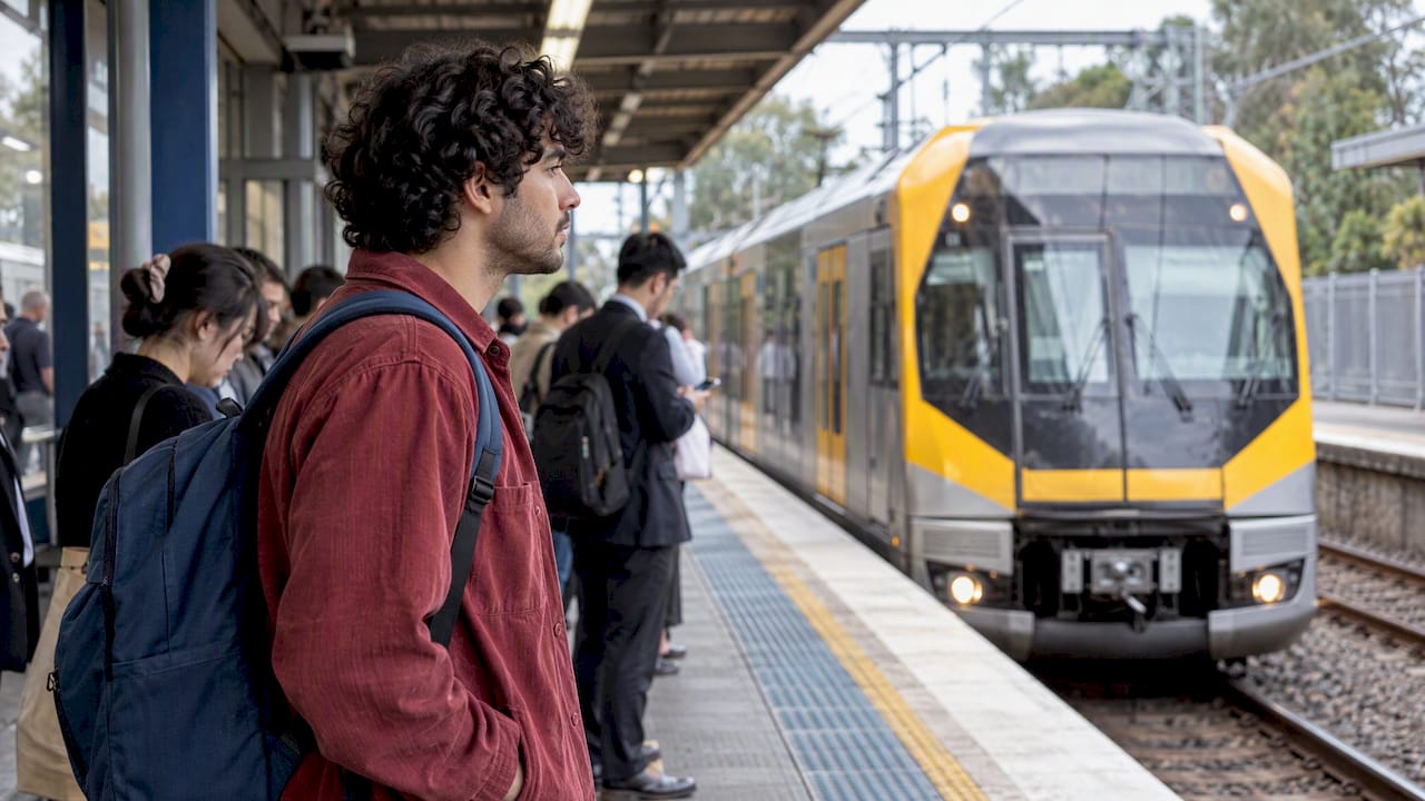 Student checking a Sydney suburb commute