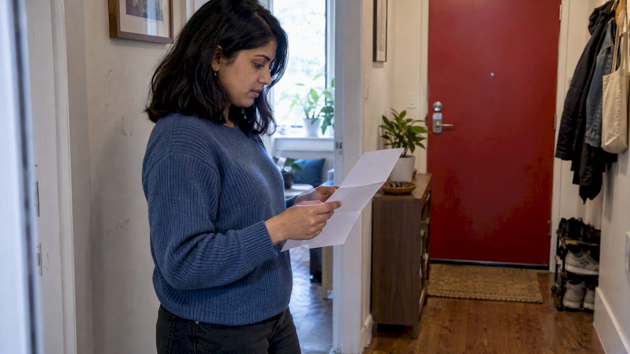 Applicant reviewing an immigration decision letter