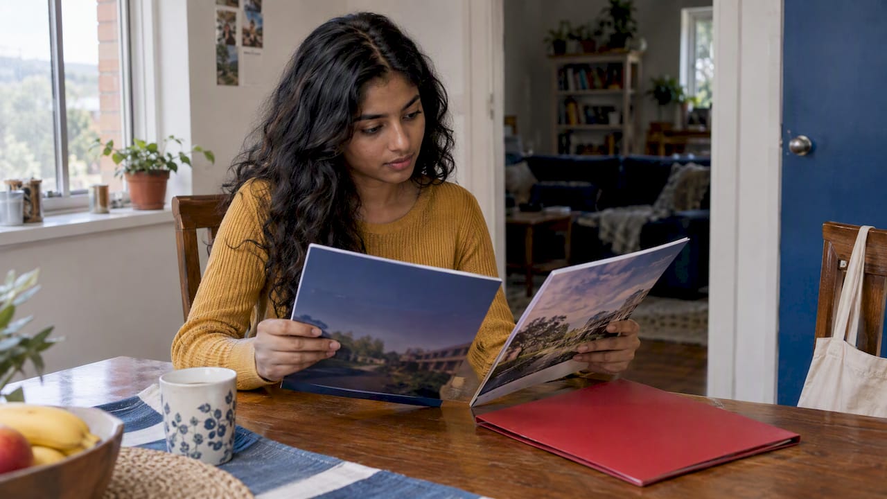 Student comparing university study options